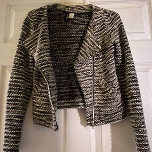 H and M Moto style, top with zipper.